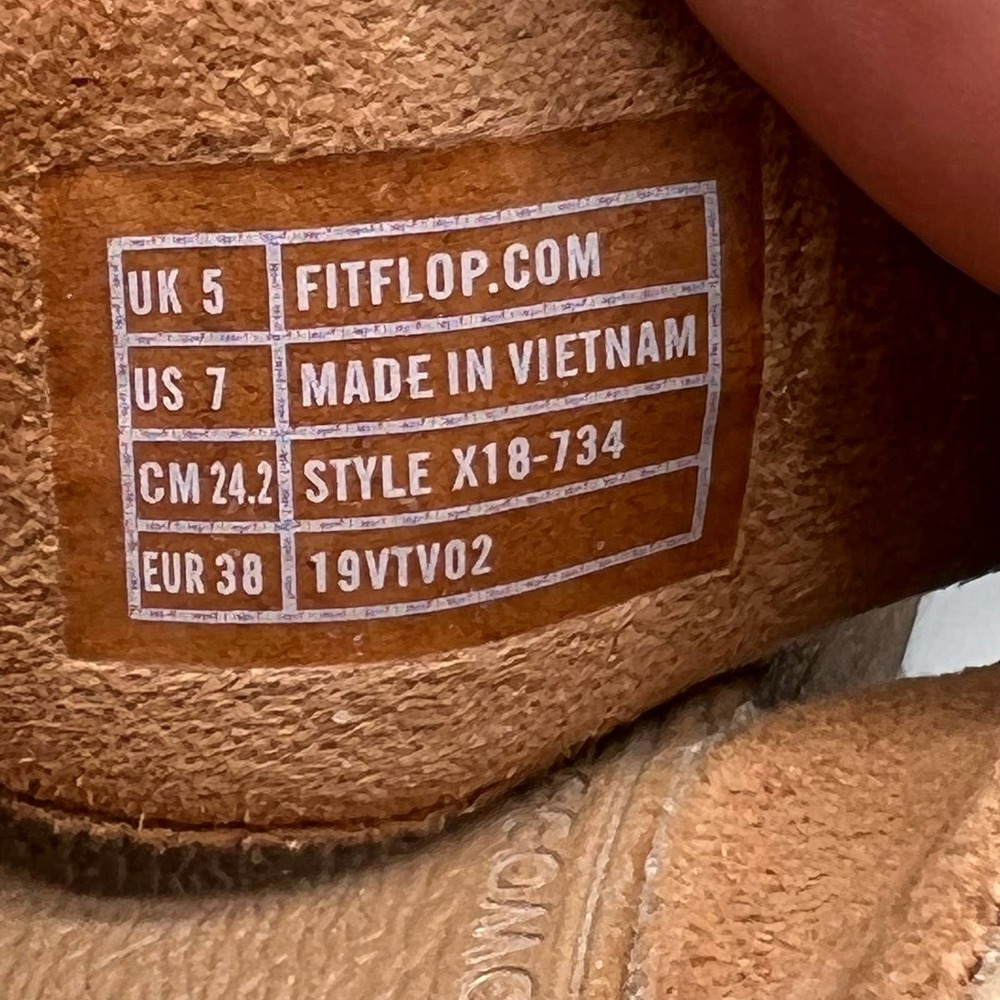 Fitflop Women's Tan Leather Dual-Strap Slide Sandals - Picture 8 of 8